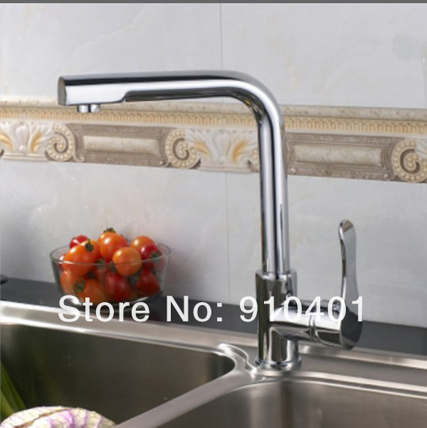 Wholesale And Retail Promotion NEW Polished Chrome Brass Kitchen Bar Tap Vessel Sink Faucet Mixer Swivel Spout