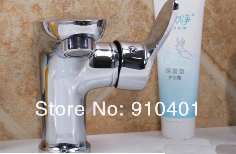 Wholesale And Retail Promotion NEW Polished Chrome Solid Brass Bathroom Basin Faucet Single Lever Sink Mixer Tap