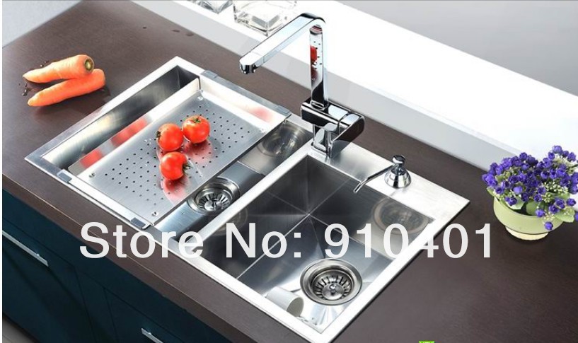 Wholesale And Retail Promotion NEW Square Chrome Swivel Spray Spout Kitchen Sink Faucet Mixer Tap Single Lever