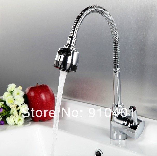 Wholesale And Retail Promotion NEW Swivel Spout Kitchen Faucet Single Handle Sink Mixer Tap Dual Sprayer Spout