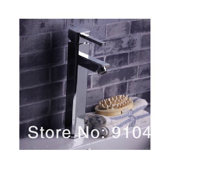 Wholesale And Retail Promotion  NEW Tall Style Bathroom Basin Faucet Single Handle Sink Mixer Tap Chrom Finish