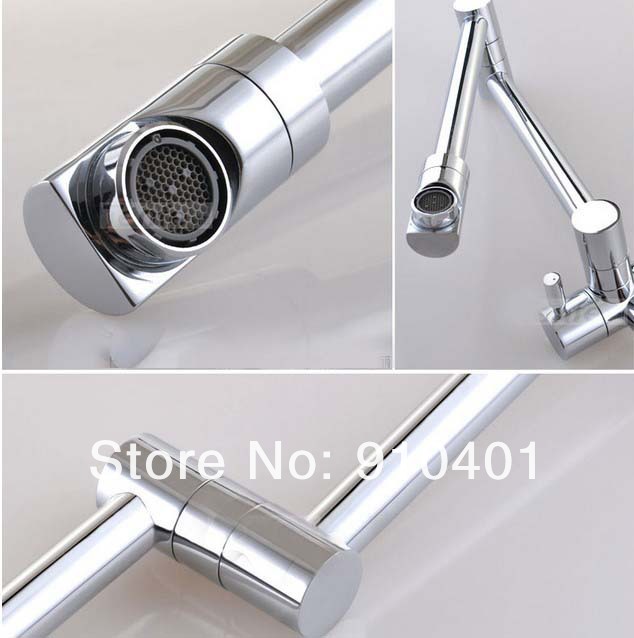 Wholesale And Retail Promotion  NEW Wall Mounted Chrome Brass Kitchen Faucet Folding Swivel Spout Sink Mixer Tap