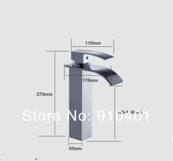 Wholesale And Retail Promotion NEW Waterfall Bathroom Basin Faucet Single Handle Sink Mixer Tap Chrome Finish