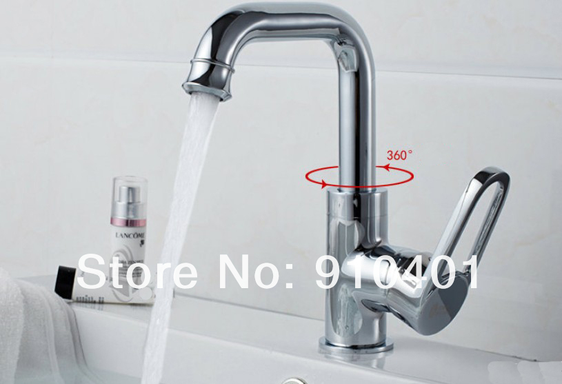 Wholesale And Retail Promotion Polish Chrome Brass Bathroom Basin Faucet Single Handle Sink Mixer Tap Swivel Spout