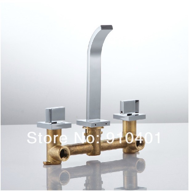 Wholesale And Retail Promotion Polish Chrome Brass Waterfall Bathroom Basin Faucet Wall Mounted Sink Mixer Tap