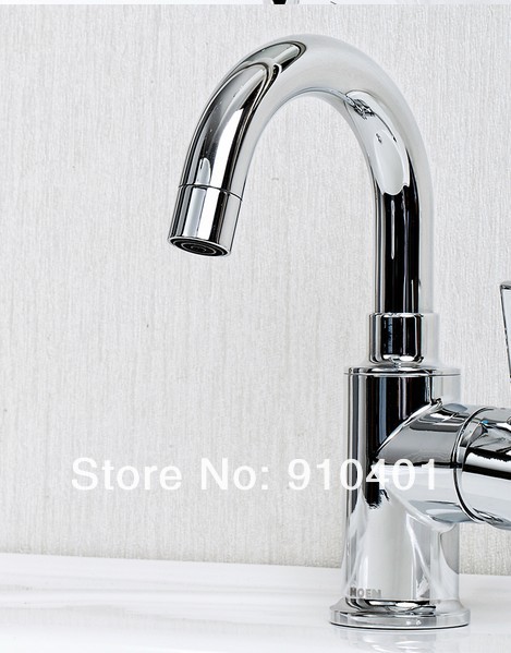 Wholesale And Retail Promotion Polished Chrome Brass Bathroom Basin Faucet Single Handle Deck Mounted Mixer Tap