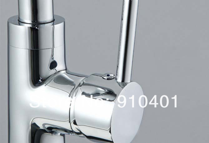 Wholesale And Retail Promotion  Polished Chrome Brass Deck Mounted Bathroom Basin Faucet Single Handle Mixer Tap