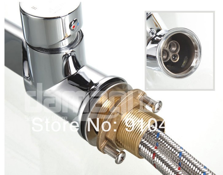 Wholesale And Retail Promotion  Polished Chrome Brass Deck Mounted Bathroom Basin Faucet Single Handle Sink Tap