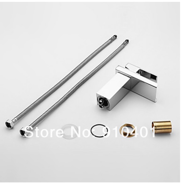 Wholesale And Retail Promotion Polished Chrome Brass Modern Faucet Bathroom Basin Sink Mixer Tap Deck Mounted