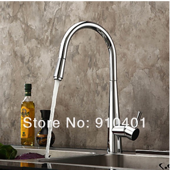 Wholesale And Retail Promotion Polished Chrome Brass Swivel Spout Kitchen Faucet Single Handle Sink Mixer Tap