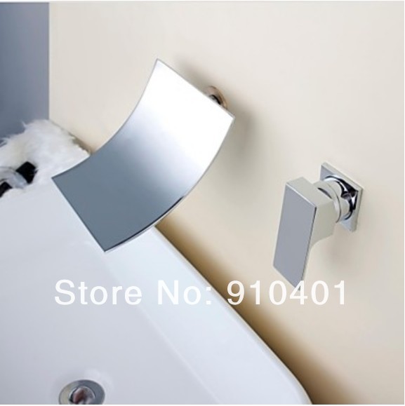 Wholesale And Retail Promotion Polished Chrome Brass Wall Mounted Waterfall Bathroom Basin Faucet Single Lever