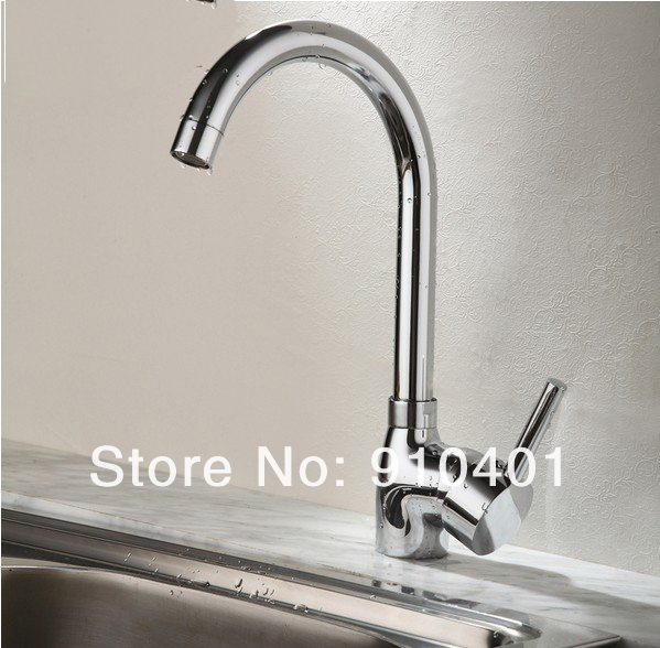 Wholesale And Retail Promotion Polished Chrome Kitchen Swivel Vanity Sink faucet Vessel Mixer Tap Single Handle