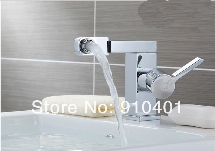 Wholesale And Retail Promotion Square Style Bathroom Basin Faucet Single Lever Lavatory Sink Mixer Tap Chrome