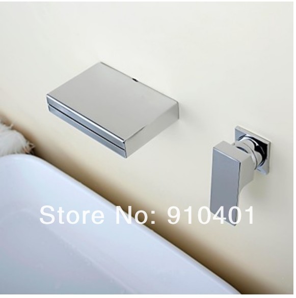 Wholesale And Retail Promotion Square Style Wall Mounted Waterfall Bathroom Basin Faucet Single Handle Mixer