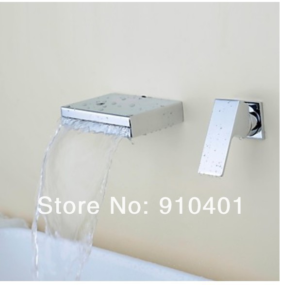 Wholesale And Retail Promotion Square Style Wall Mounted Waterfall Bathroom Basin Faucet Single Handle Mixer