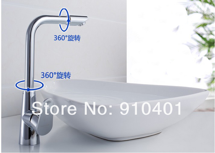 Wholesale And Retail Promotion Tall Style Bathroom Basin Faucet Chrome Finish Solid Brass Single Handle Faucet