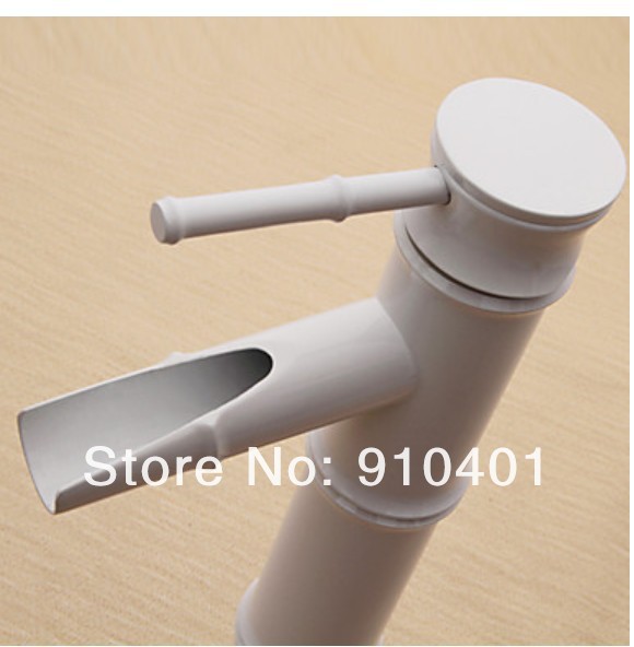 Wholesale And Retail Promotion Tall Style White Painting Bathroom Faucet Bamboo Shape Vanity Sink Mixer Tap