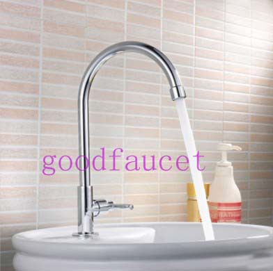 Wholesale and Retail Polished Chrome Brass Bath Basin Faucet Vanity Sink Cold Water Tap Goose Style Faucet Tap