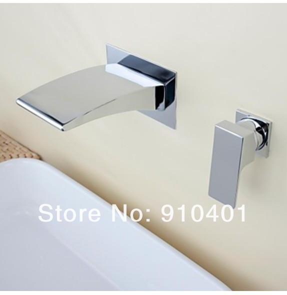 Wholesale and Retail Promotion Chrome Brass Wall Mounted Waterfall Bathroom Faucet Single Handle Sink Mixer Tap