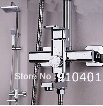 Brand New Luxury Wall Mounted Shower Set 8"Shower Head &Hand Shower& Bathtub Faucet Chrome Finish 