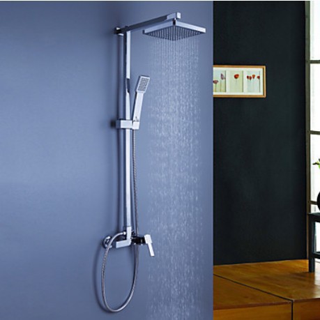 Luxury Modern bathroom shower set faucet 8"shower head with handy unit tap hand shower mixer tap chrome finish