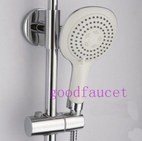 Modern Rainfall Shower Set Faucet 8"Shower Head Bathtub Faucet With Solid Bar Mixer Tap Chrome Finish