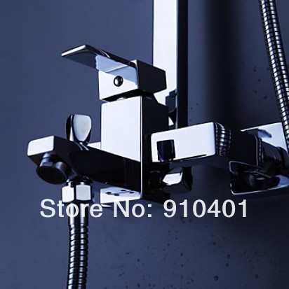 NEW Contemporary rain shower set faucet 8"shower head &handheld shower &tub faucet wall mounted a single handle suit of set