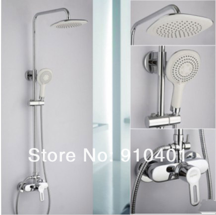 NEW Fashion Luxury Wall Mounted shower set  faucet rainfall  8" square head mixer tap handheld shower