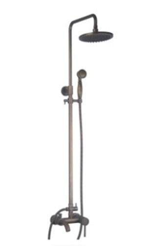 New Luxury Modern bathroom antique brass rainfall shower set faucet & tub mixer tap adjustable bar wall mounted 