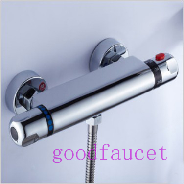 Thermostatic Control Valves Shower Mixer Set Faucet With  Shower Handset Adjustable Center To Center Chrome Finish