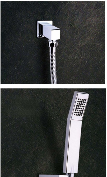 Wholdsale And Retail Promotion 8" Rain Square Shower Faucet Shower Arm Contral Shower Set Mixer Tap Hand Shower