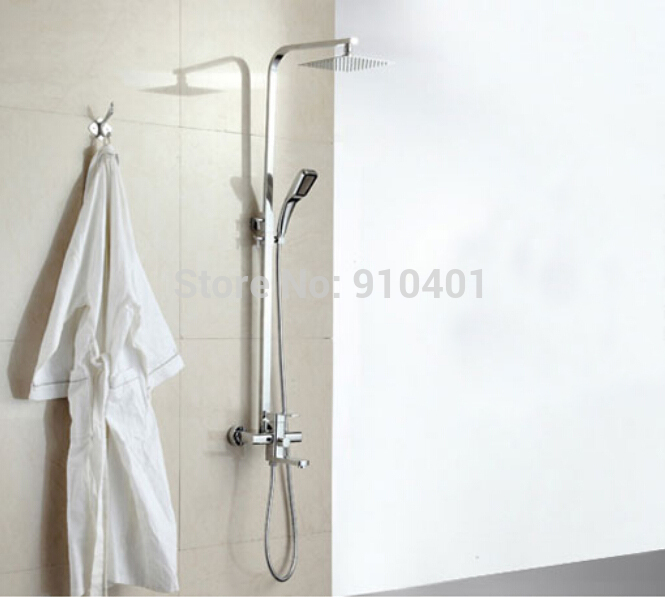 Whole Sale And Retail Promotion Modern Square Wall Mounted Bathroom Rain Shower Faucet Tub Mixer Tap Hand Shower