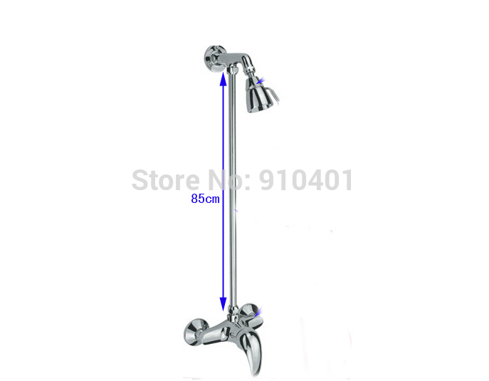 Whole Sale And Retail Promotion Polished Chrome Brass Rain Shower Faucet Set Single Handle Mixer Tap Wall Mount