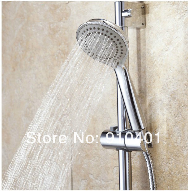 Wholeale And Retail Promotion Polished Chrome 8" Rain Round Bathroom Shower Faucet Set With Handheld Shower
