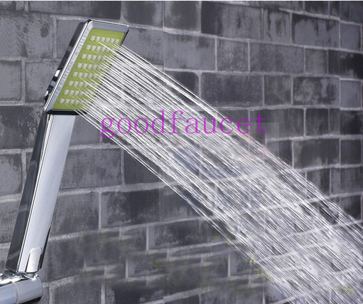 Wholesale And Retail High Water Pressure Green Bathroom Rain Shower Set Faucet W/ Tub Mixer Tap 8" Shower  Head