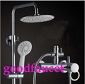 Wholesale And Retail NEW Luxury Wall Mounted Chrome Brass Bath Rain Mixer Tap Shower Set 8" Shower Head Faucet