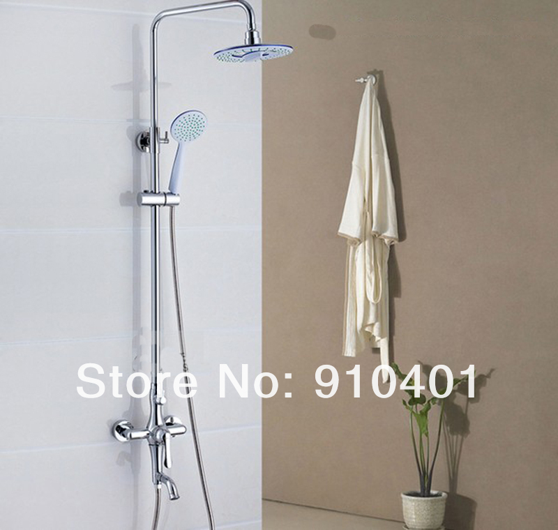 Wholesale And Retail Promotion 8"Rainfall Shower Faucet Set Luxury Bathtub Mixer Tap Chrome Finish Shower Set
