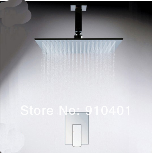 Wholesale And Retail Promotion Celling Mounted 12" Brass Shower Head Shower Faucet Set 3 PCS Mixer Tap Shower