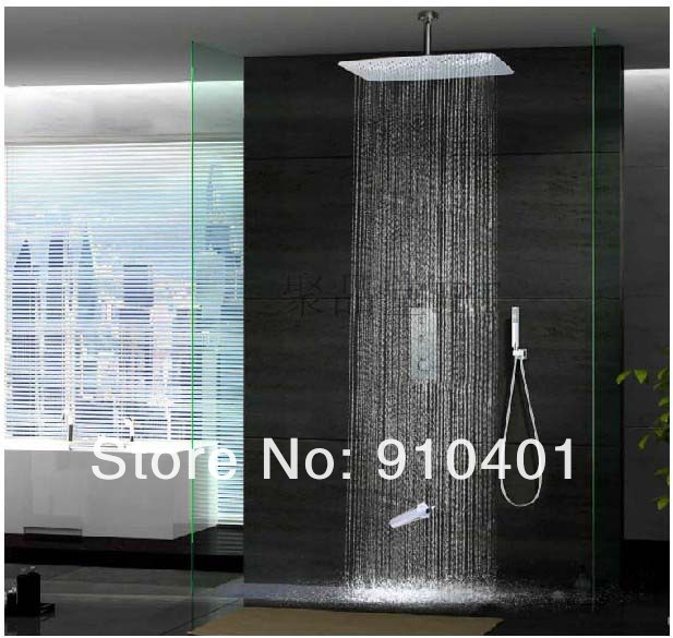 Wholesale And Retail Promotion Celling Mounted 20" Luxury Shower Faucet Thermostatic Tub Mixer Shower Chrome