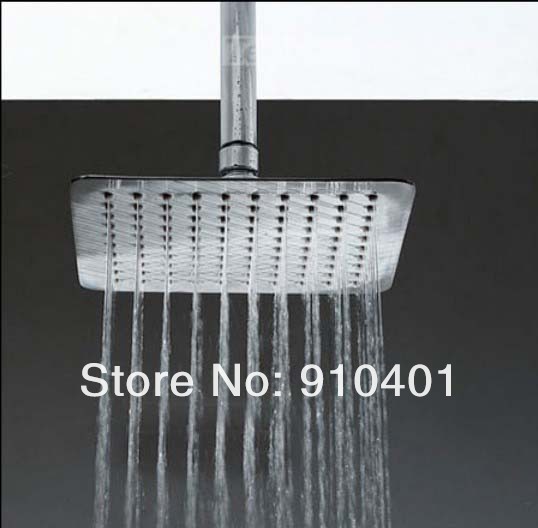 Wholesale And Retail Promotion Celling Mounted 8" Brass Square Rain Shower Faucet 2 PCS Shower Mixer Tap Chrome