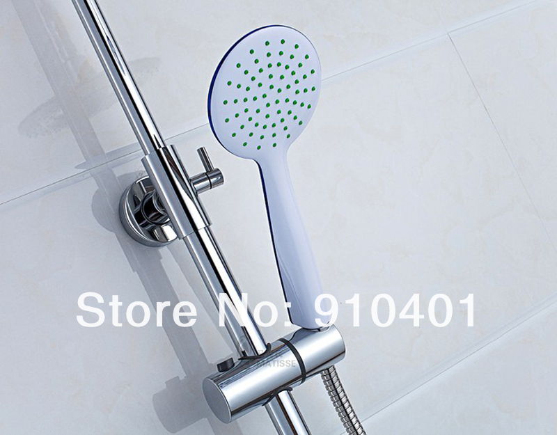 Wholesale And Retail Promotion Chrome 8" Rain Shower Head Bathtub Faucet Shower Column Mixer Tap Wall Mounted