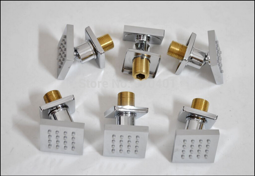 Wholesale And Retail Promotion Chrome Brass Thermostatic Rain Shower Faucet Massage Jets Sprayer W/ Hand Shower