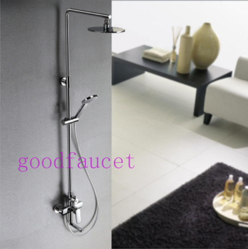 Wholesale And Retail  Promotion Chrome Wall Mounted Bathroom Rain Tub Shower Mixer Tap Faucet Set Exposed Shower