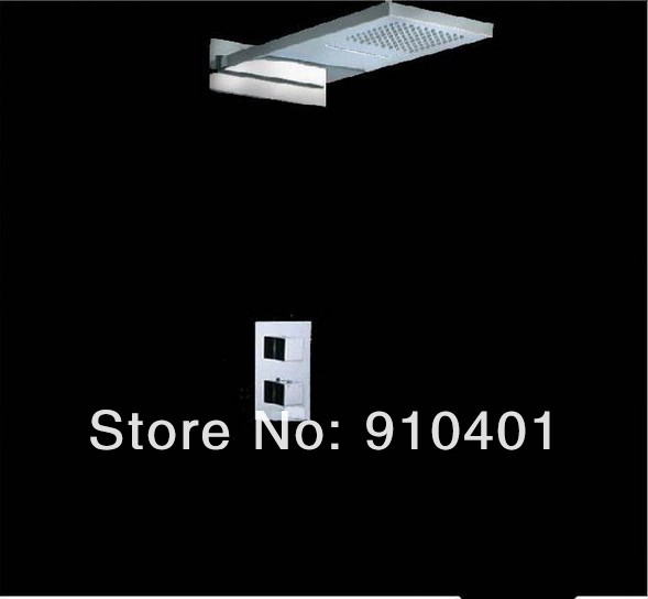 Wholesale And Retail Promotion  Luxury 22" Rainfall Waterfall Brass Shower Head Thermostatic Shower Mixer Tap