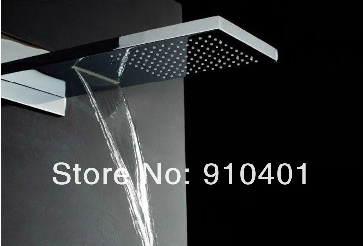 Wholesale And Retail Promotion  Luxury 22" Rainfall Waterfall Brass Shower Head Thermostatic Shower Mixer Tap