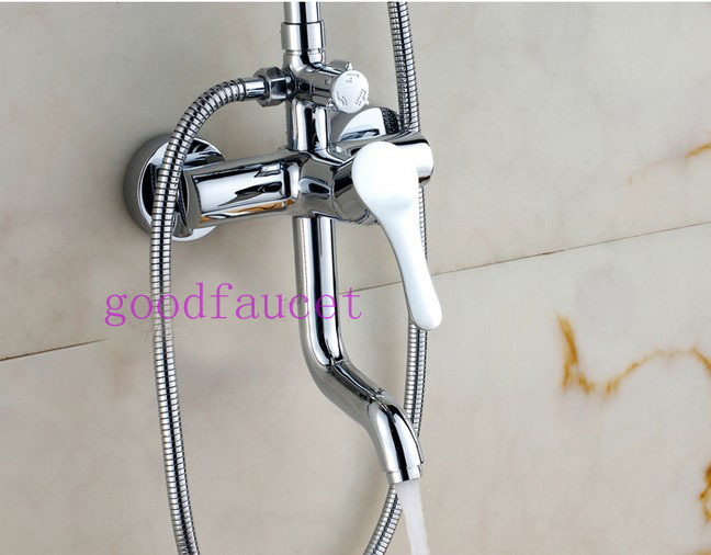 Wholesale And Retail Promotion Luxury 8" Rainfall Shower Head Mixer Tap Handspray Shower Faucet Set Tub Faucet