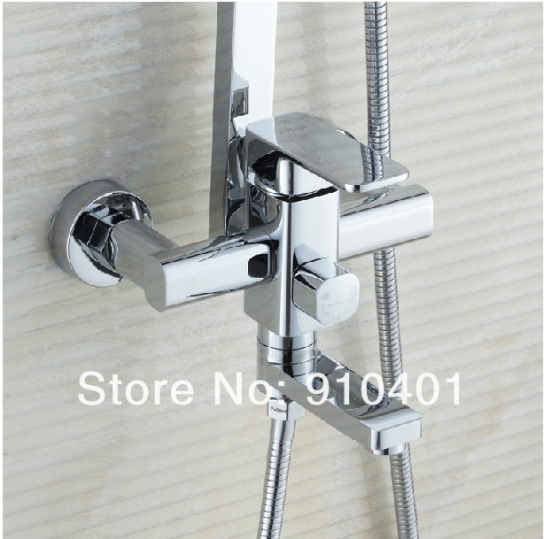 Wholesale And Retail Promotion Luxury 8"Square Rain Shower Faucet Set Bathtub Shower Mixer Tap Chrome Finish