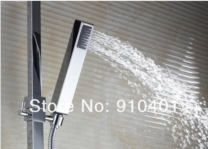 Wholesale And Retail Promotion Luxury 8"Square Rain Shower Faucet Set Bathtub Shower Mixer Tap Chrome Finish