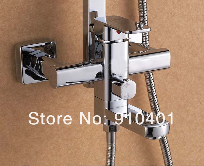 Wholesale And Retail Promotion  Luxury Wall Mounted 8" Rain Square Bathroom Shower Faucet Set Bathtub Mixer Tap