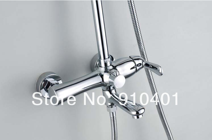 Wholesale And Retail Promotion Luxury Wall Mounted Chrome Brass 8" Rain Shower Faucet Set Tub Mixer Tap Chrome